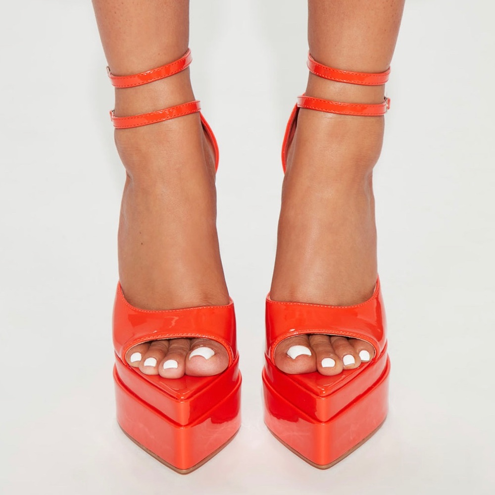 Orange/Red Platform Heels 7.5
